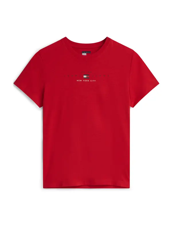 Tommy Jeans Tommy Jeans Majica 'Linear Logo'  rdeča / črna / bela