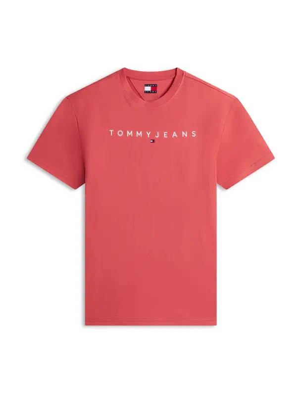 Tommy Jeans Tommy Jeans Majica 'Linear Logo'  svetlo rdeča / bela