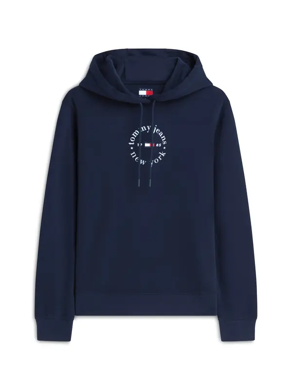 Tommy Jeans Tommy Jeans Majica 'Logo Drawstring'  mornarska / rdeča / bela