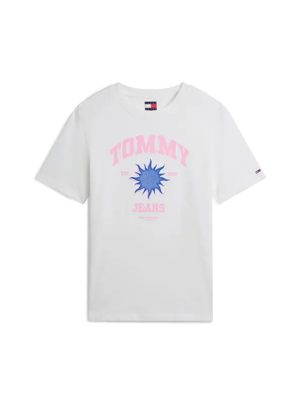 Tommy Jeans Tommy Jeans Majica 'Logo Graphic Relaxed'  kraljevo modra / svetlo roza / bela