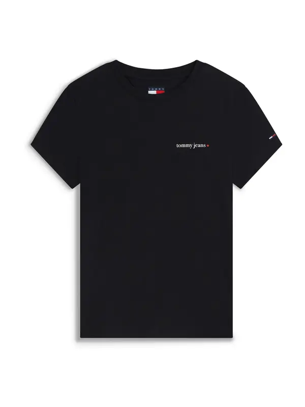 Tommy Jeans Tommy Jeans Majica 'Logo Slim'  črna / bela