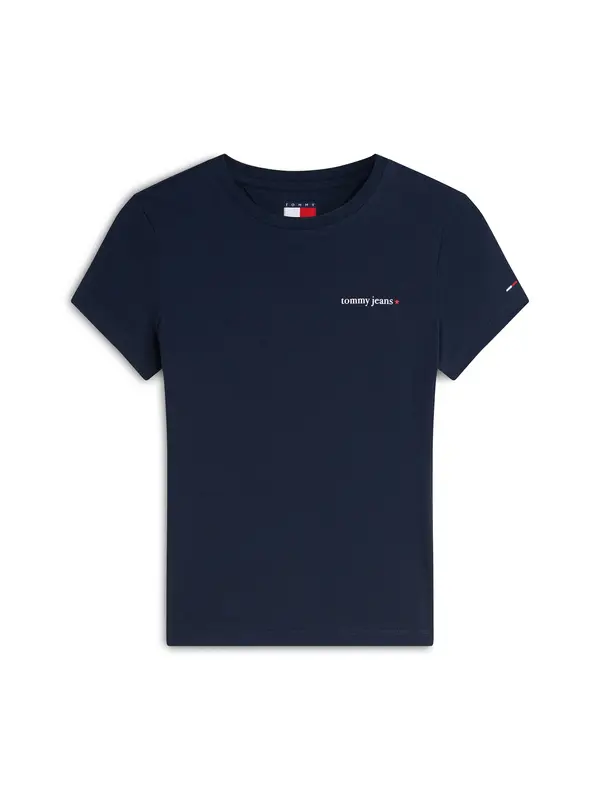 Tommy Jeans Tommy Jeans Majica 'Logo Slim'  mornarska / bela