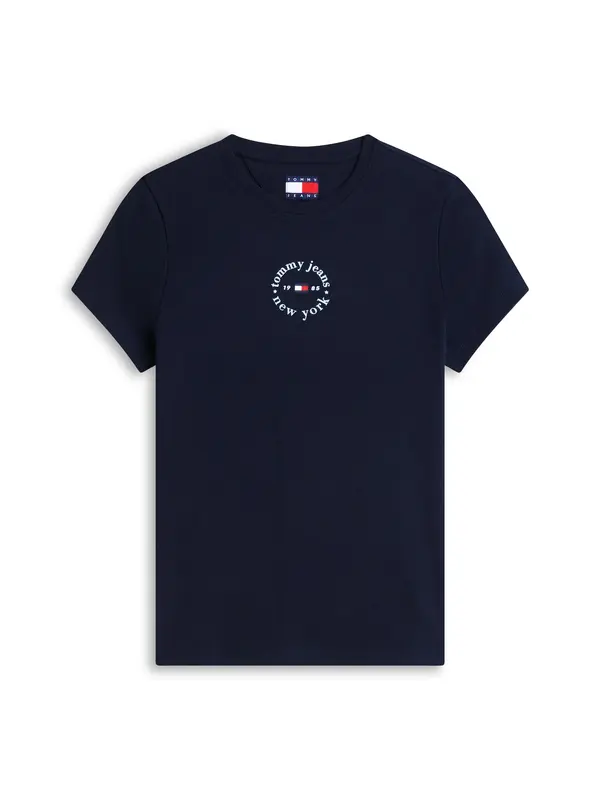 Tommy Jeans Tommy Jeans Majica 'Logo Slim'  mornarska / rdeča / bela