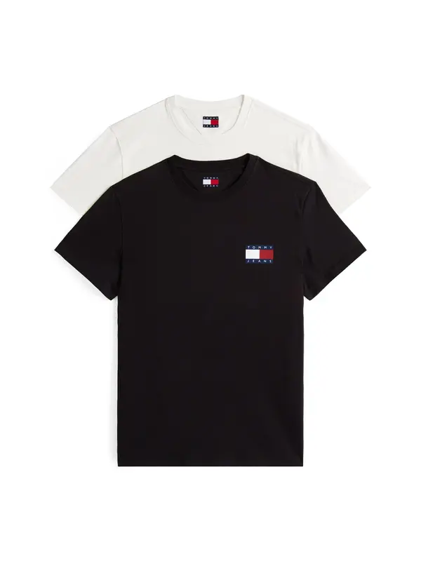 Tommy Jeans Tommy Jeans Majica 'Logo Slim T'  mornarska / brusnica / črna / bela