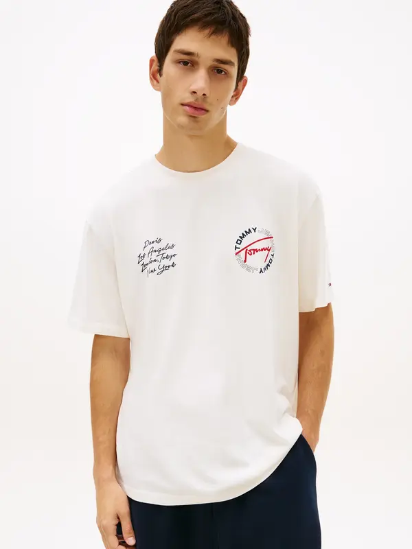Tommy Jeans Tommy Jeans Majica  marine / rdeča / bela