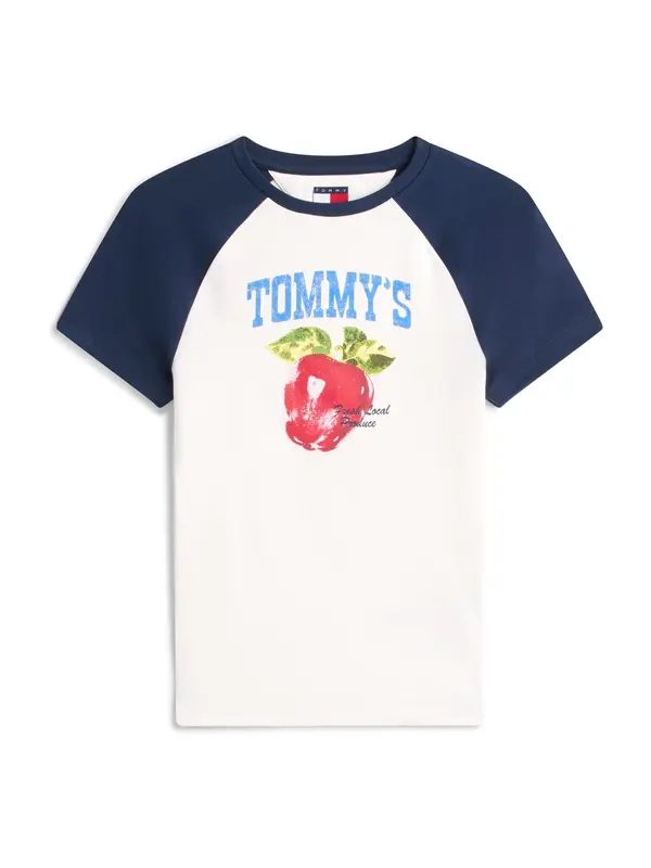 Tommy Jeans Tommy Jeans Majica 'Market'  mornarska / jabolko / rdeča / bela