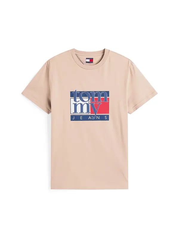 Tommy Jeans Tommy Jeans Majica  modra / svetlo rjava / rdeča / bela