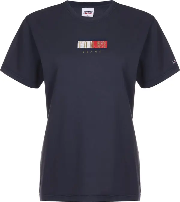 Tommy Jeans Tommy Jeans Majica  mornarska / bronasta / krvavo rdeča / bela