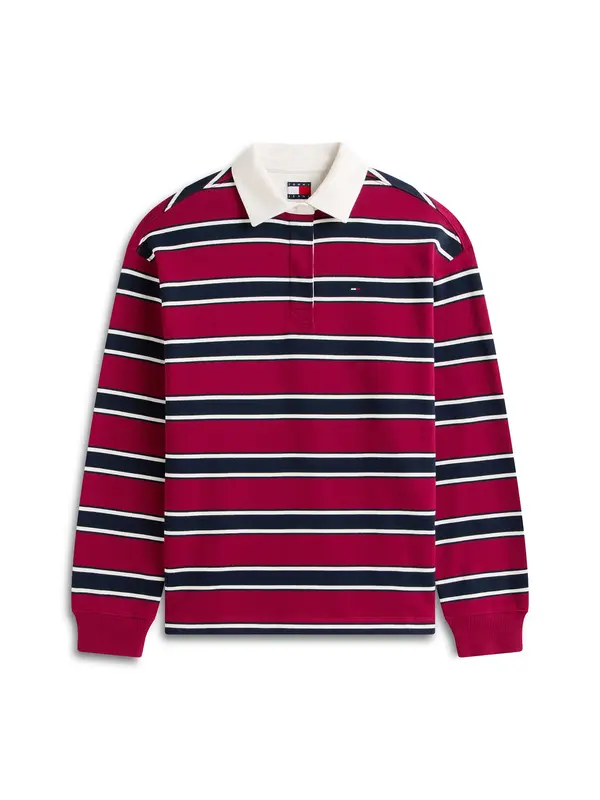 Tommy Jeans Tommy Jeans Majica  mornarska / temno rdeča / naravno bela