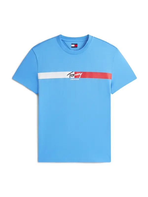 Tommy Jeans Tommy Jeans Majica  nebeško modra / rdeča / črna / bela