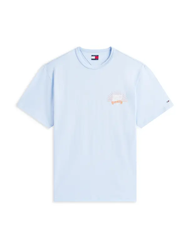 Tommy Jeans Tommy Jeans Majica 'NOVELTY'  svetlo modra / temno oranžna / bela
