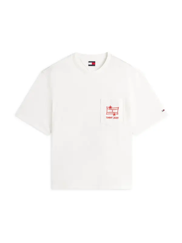 Tommy Jeans Tommy Jeans Majica  oranžno rdeča / bela
