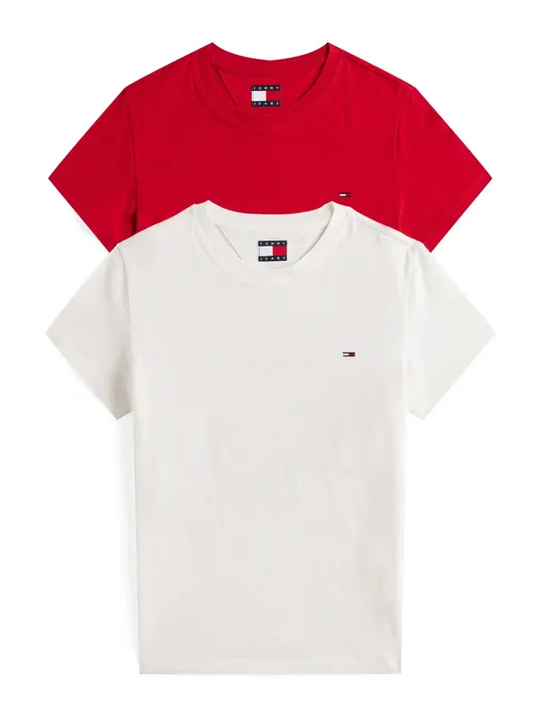 Tommy Jeans Tommy Jeans Majica  rdeča / bela