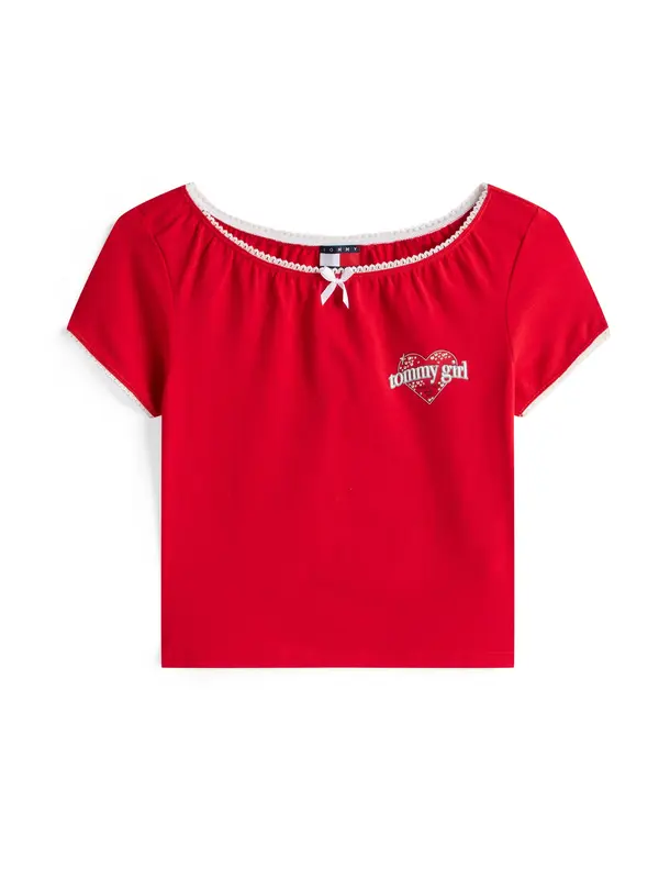 Tommy Jeans Tommy Jeans Majica  rdeča / črna / bela