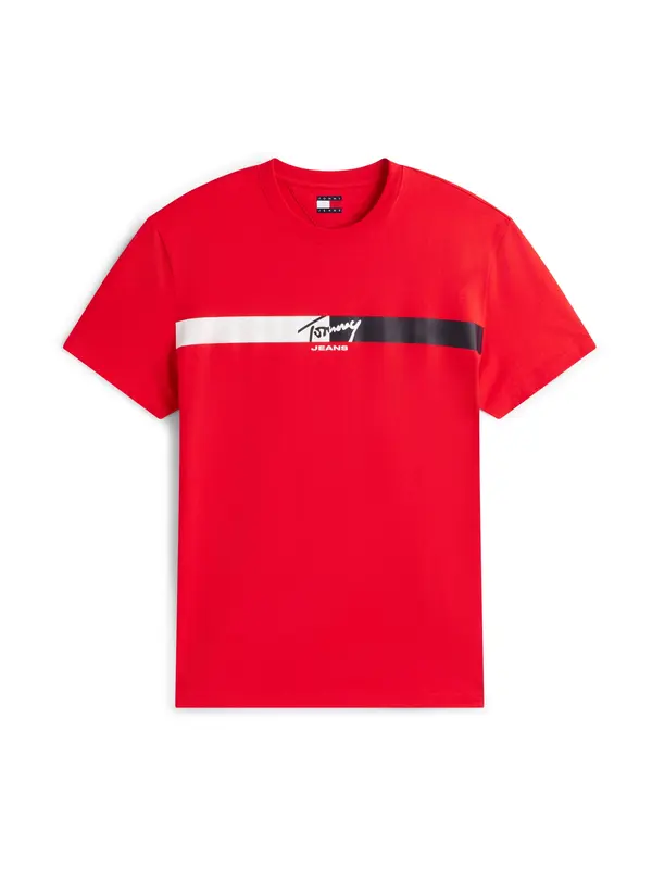 Tommy Jeans Tommy Jeans Majica  rdeča / črna / bela