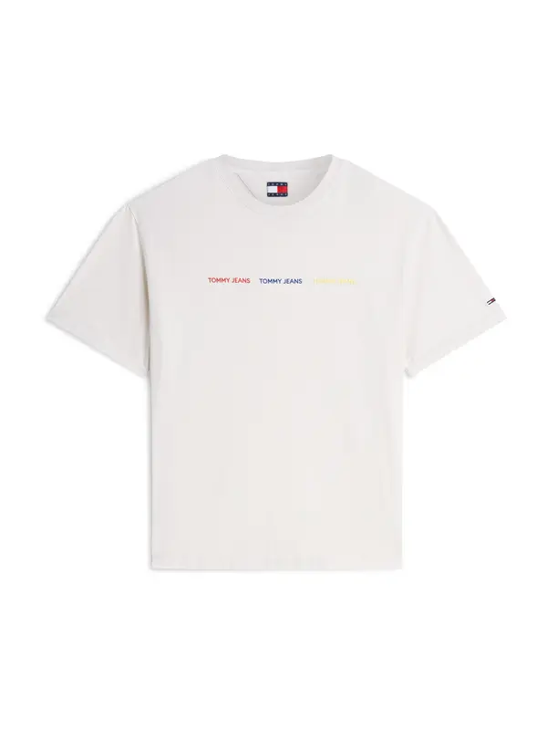 Tommy Jeans Tommy Jeans Majica 'REPEAT'  modra / rumena / rdeča / off-bela