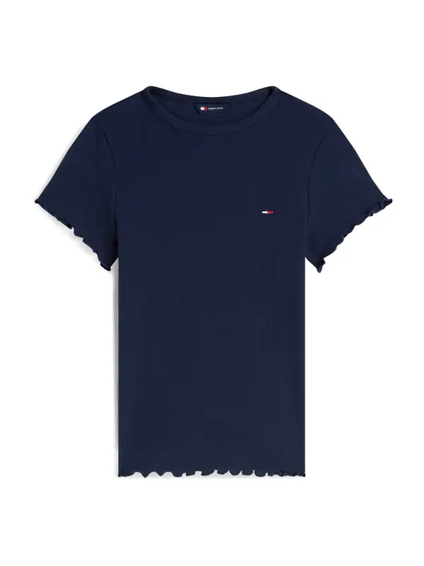 Tommy Jeans Tommy Jeans Majica 'Ruffle Trim Slim'  nočno modra