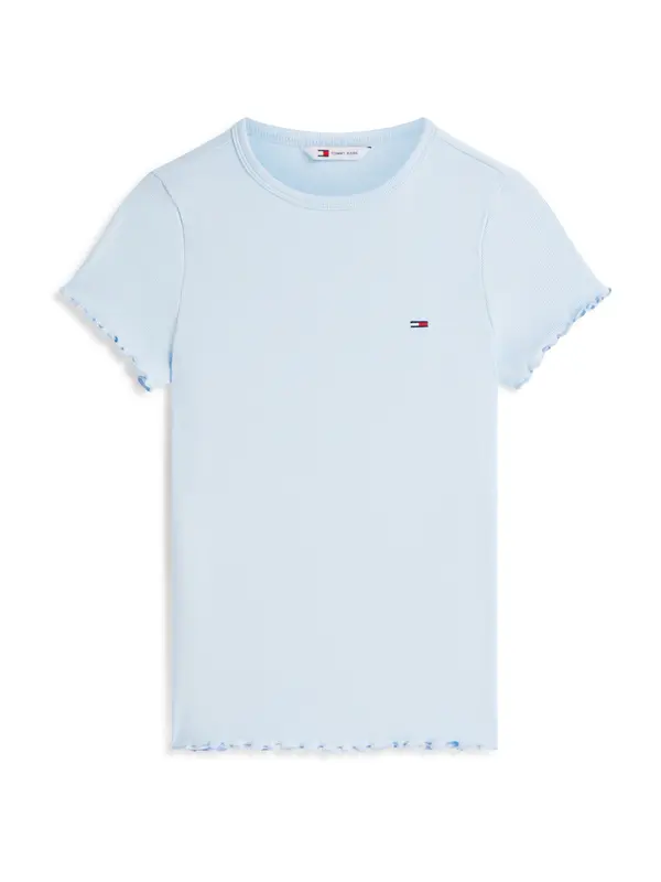 Tommy Jeans Tommy Jeans Majica 'Ruffle Trim Slim'  svetlo modra