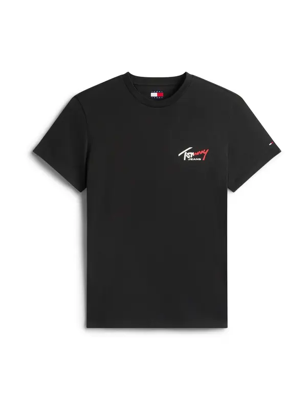 Tommy Jeans Tommy Jeans Majica 'Signature Logo Slim'  rdeča / črna / bela