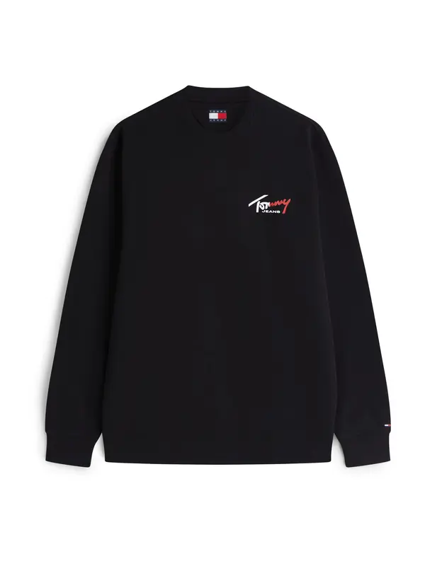 Tommy Jeans Tommy Jeans Majica 'Signature Logo Sueded'  rdeča / črna / bela