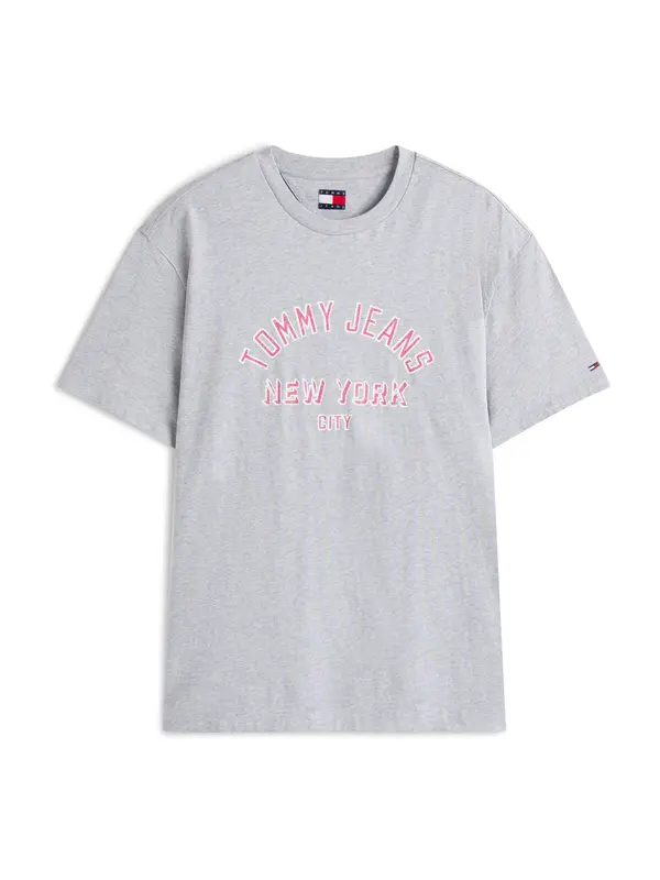 Tommy Jeans Tommy Jeans Majica  siva / temno roza / bela