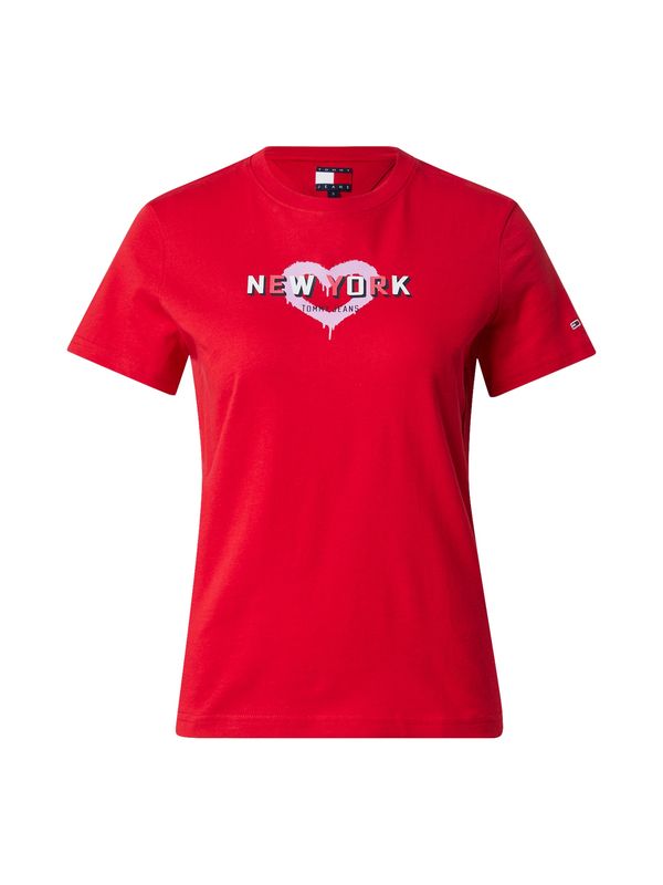 Tommy Jeans Tommy Jeans Majica  sivka / rdeča / črna / off-bela