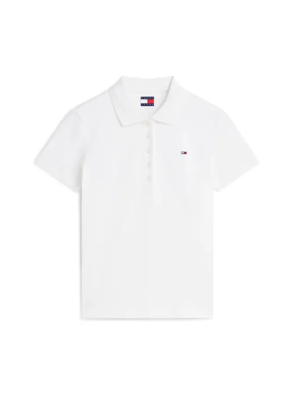 Tommy Jeans Tommy Jeans Majica 'Slim Fit Five-button'  bela