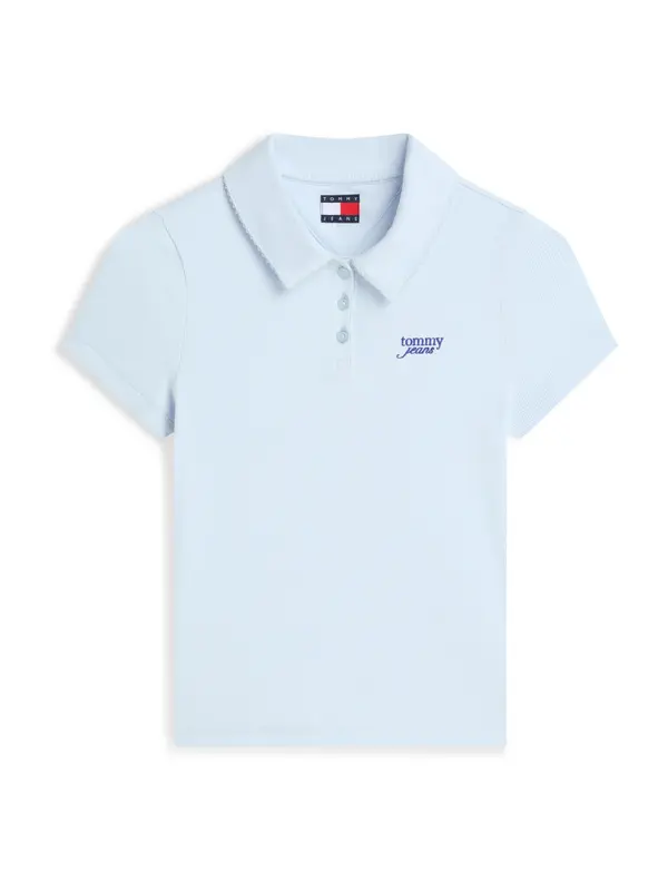 Tommy Jeans Tommy Jeans Majica 'Slim Fit Logo'  modra / pastelno modra