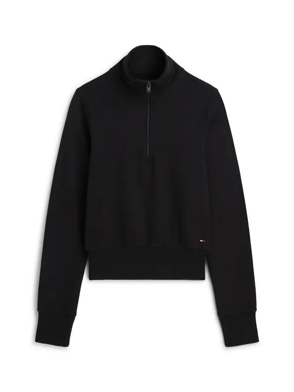 Tommy Jeans Tommy Jeans Majica 'Slim Quarter-zip'  črna