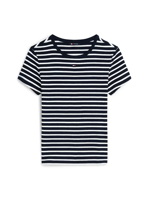Tommy Jeans Tommy Jeans Majica 'Slim'  temno modra / češnjevo rdeča / bela
