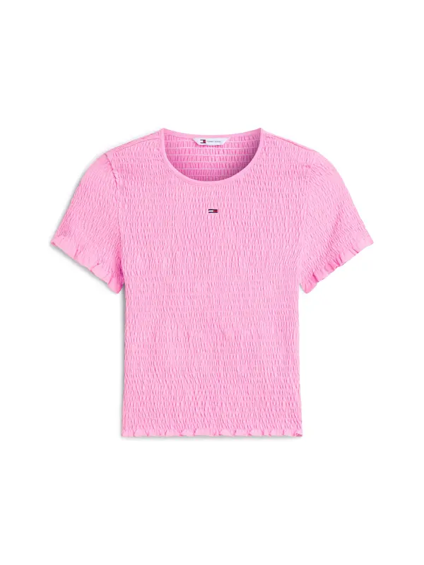 Tommy Jeans Tommy Jeans Majica 'Smock Flag Embroidery Slim'  roza