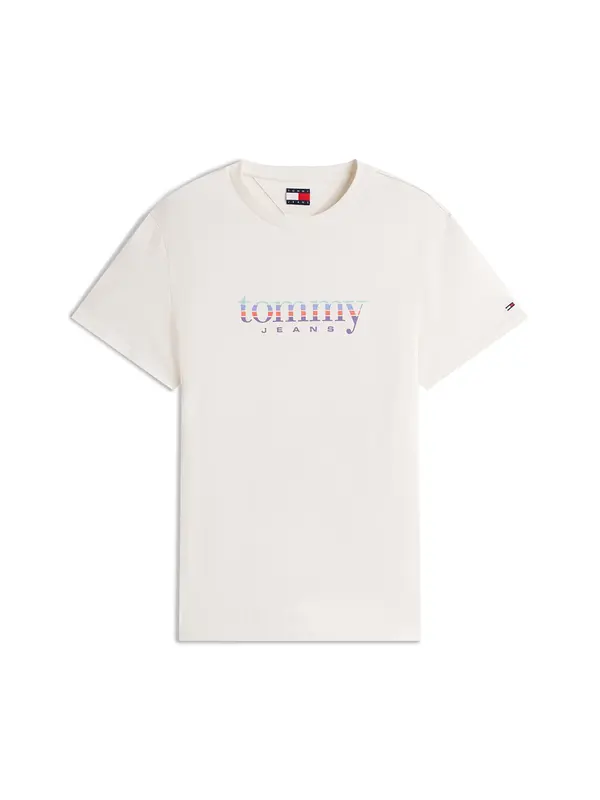 Tommy Jeans Tommy Jeans Majica  svetlo modra / sivka / temno oranžna / bela