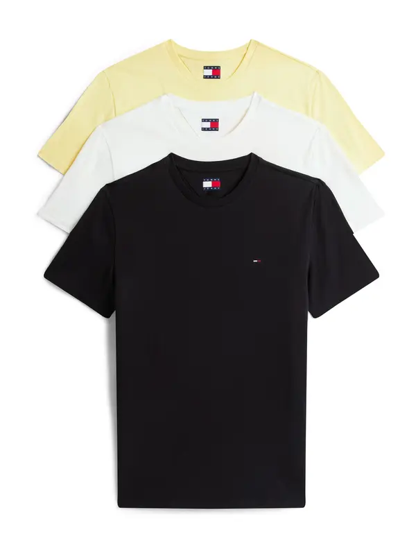 Tommy Jeans Tommy Jeans Majica  svetlo rumena / črna / bela