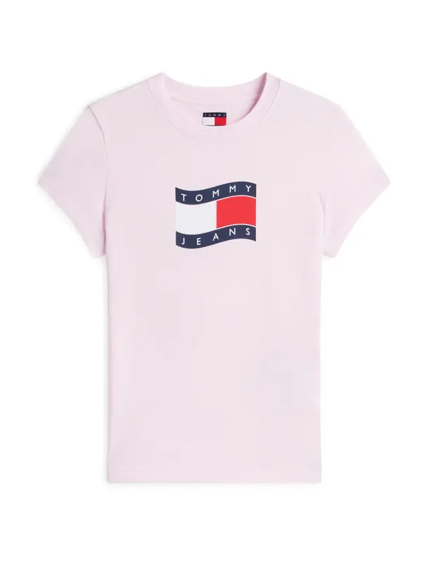 Tommy Jeans Tommy Jeans Majica  temno modra / roza / rdeča / bela