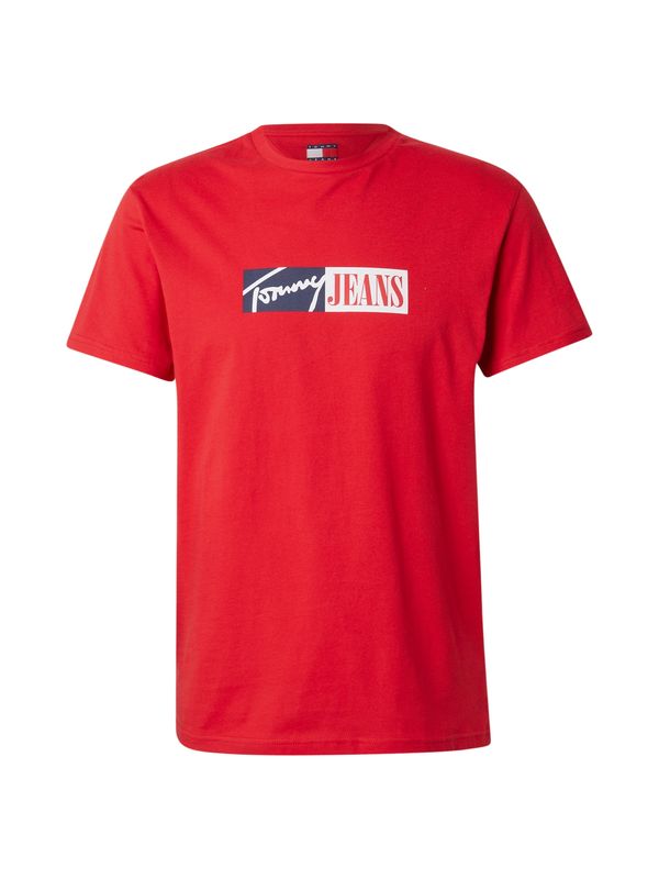 Tommy Jeans Tommy Jeans Majica  temno modra / živo rdeča / bela