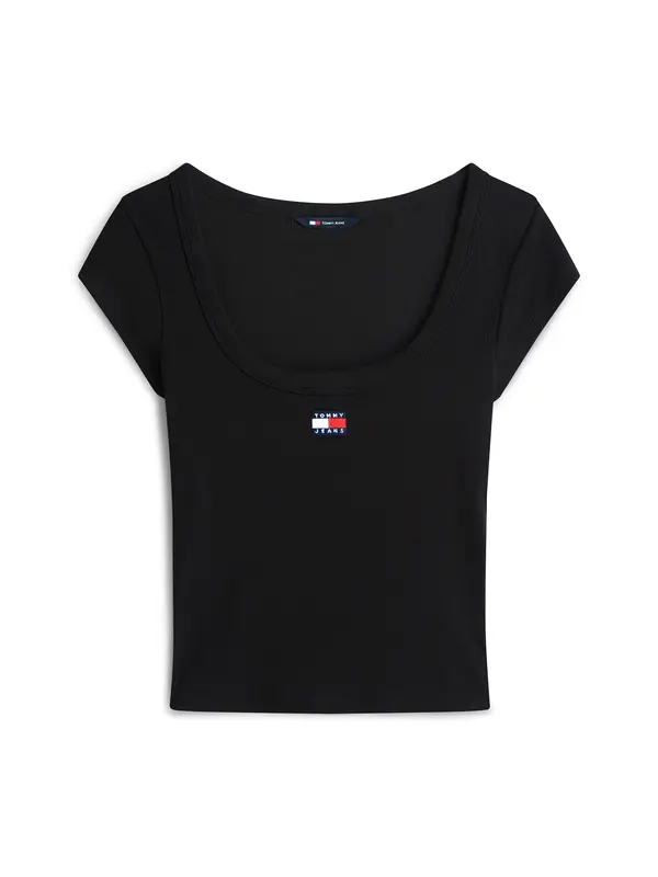 Tommy Jeans Tommy Jeans Majica 'Tommy Badge Slim'  črna