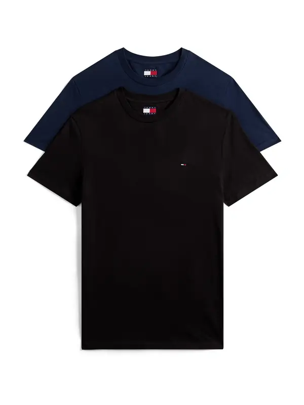 Tommy Jeans Tommy Jeans Majica 'Tommy Flag Extra Slim T'  mornarska / rdeča / črna / bela