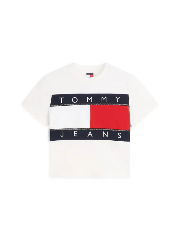 Tommy Jeans Tommy Jeans Majica 'Tommy Flag'  mornarska / rdeča / bela
