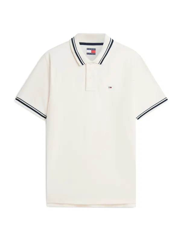 Tommy Jeans Tommy Jeans Majica 'Tommy Flag Regular Fit Tipped'  kremna