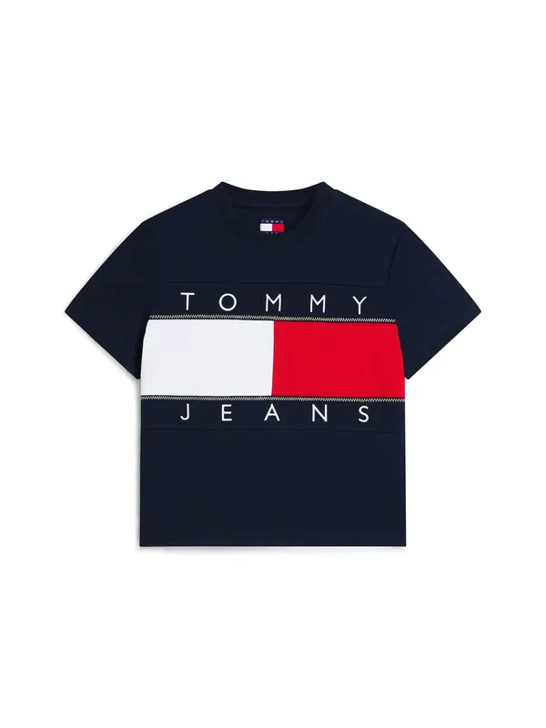 Tommy Jeans Tommy Jeans Majica 'Tommy Flag'  temno modra / rdeča / bela