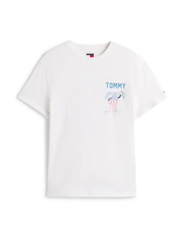 Tommy Jeans Tommy Jeans Majica 'USA'  modra / oranžna / bela