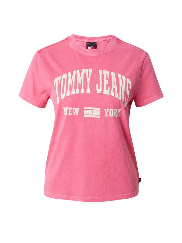 Tommy Jeans Tommy Jeans Majica 'Varsity'  roza / bela