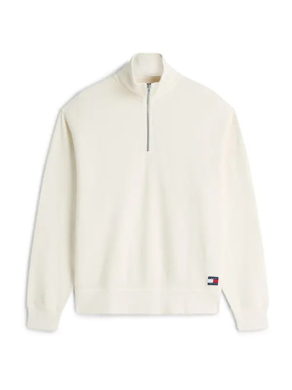 Tommy Jeans Tommy Jeans Majica 'Waffle Relaxed Quarter-zip'  bež