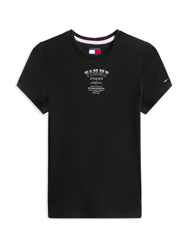 Tommy Jeans Tommy Jeans Majica 'WESTERN'  črna / bela