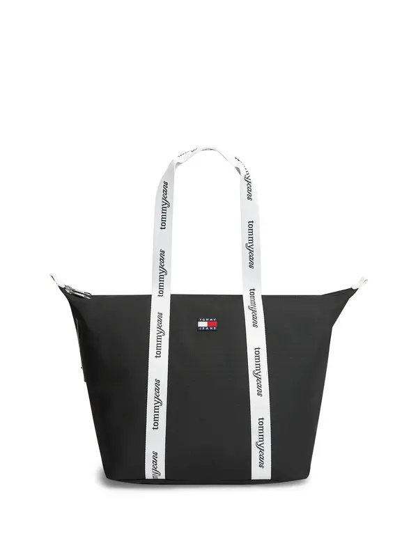 Tommy Jeans Tommy Jeans Nakupovalna torba 'Essential'  rdeča / črna / bela