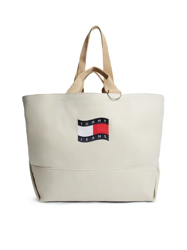 Tommy Jeans Tommy Jeans Nakupovalna torba  kremna / ecru / mornarska / živo rdeča