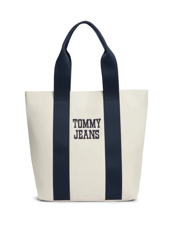Tommy Jeans Tommy Jeans Nakupovalna torba 'Varsity'  ecru / mornarska