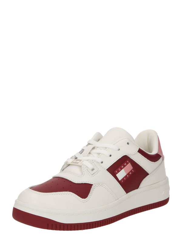 Tommy Jeans Tommy Jeans Nizke superge 'RETRO BASKET'  roza / burgund / bela