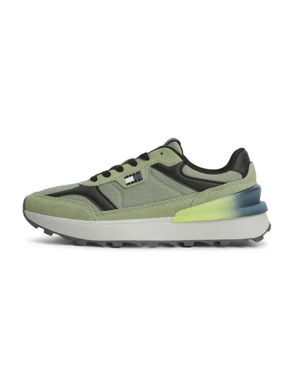 Tommy Jeans Tommy Jeans Nizke superge  svetlo siva / neonsko zelena / svetlo zelena