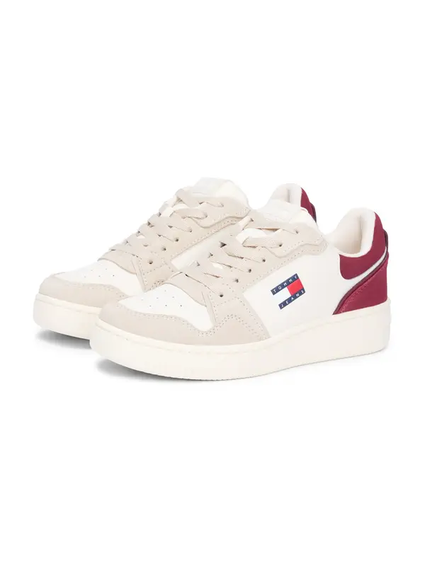 Tommy Jeans Tommy Jeans Nizke superge 'TJW RETRO BASKET SNEAKER'  bež / ecru / mornarska / bordo